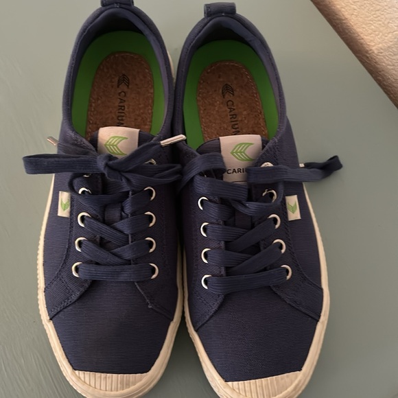 Cariuma Women's OCA Low Top Shadow Blue Canvas Shoes Size 8.5 - Picture 3 of 5